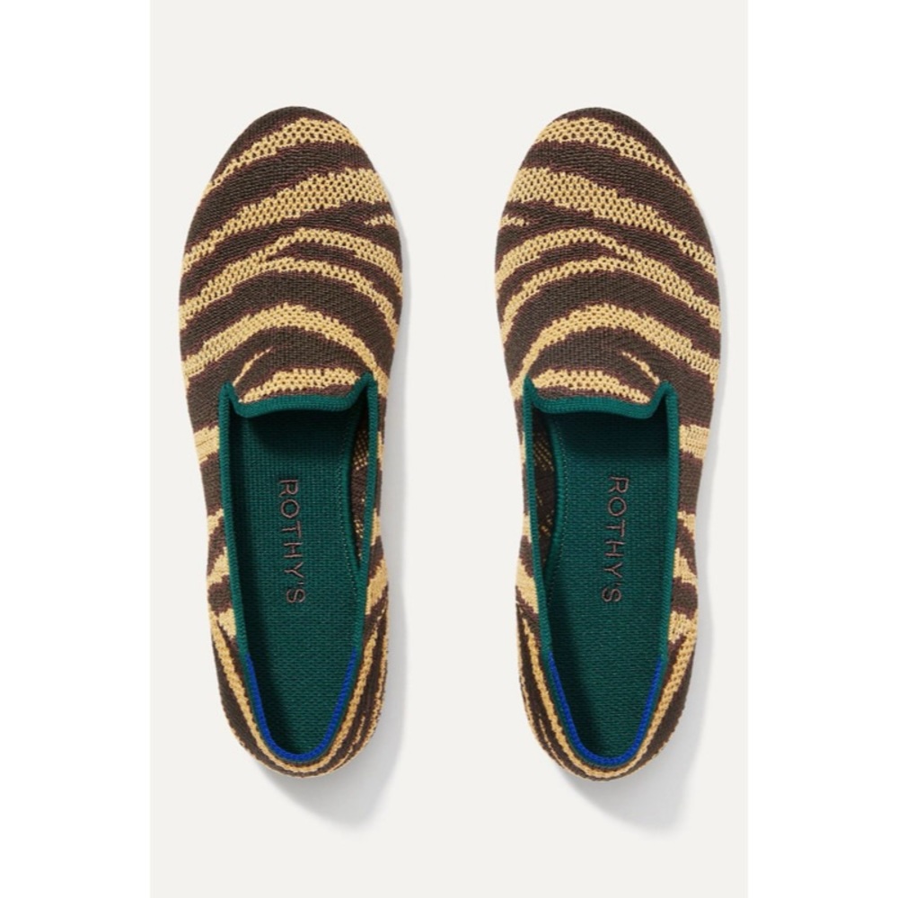 Rothy's Brown and Yellow Zebra Knit Loafers